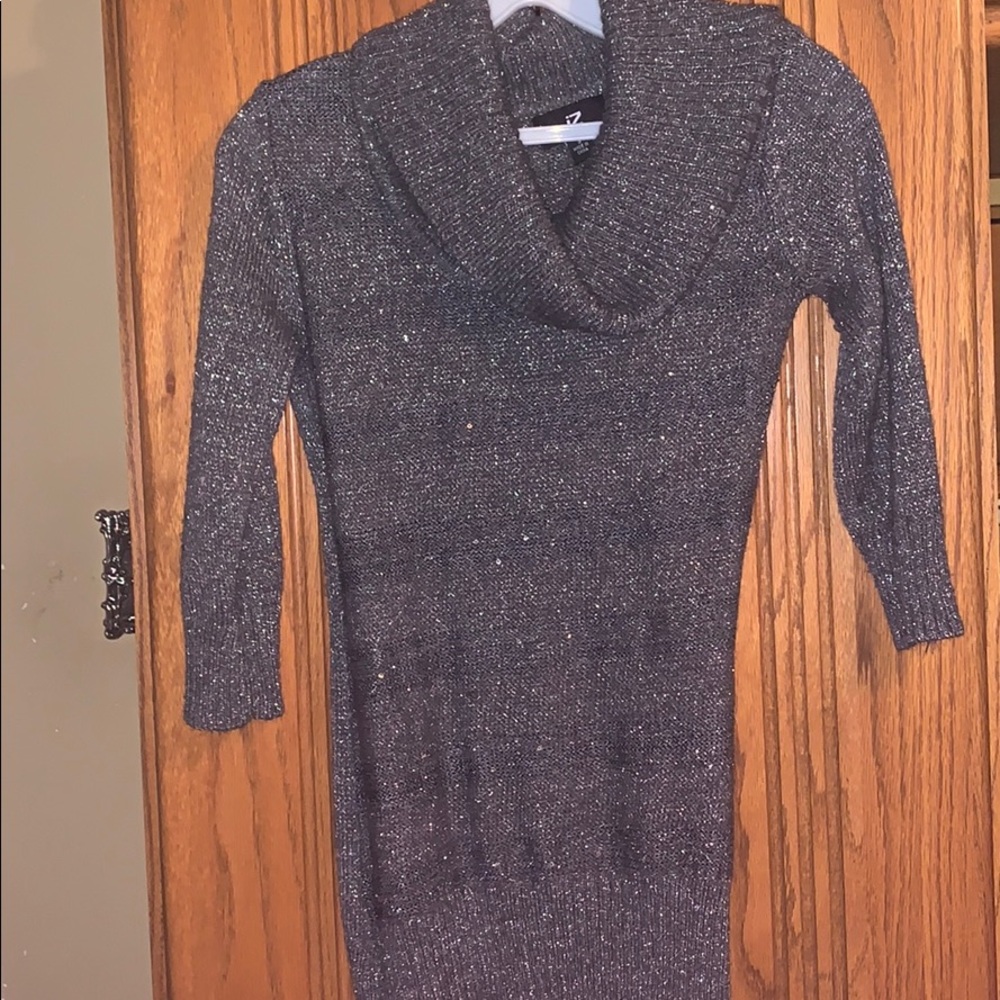 Loose turtle neck style form fitting sweater